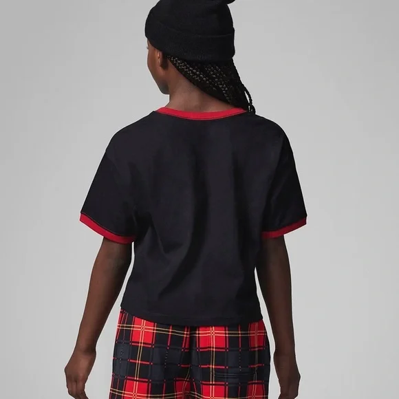 NWT Jordan Girls' Essentials Ringer T-Shirt black - Picture 3 of 13